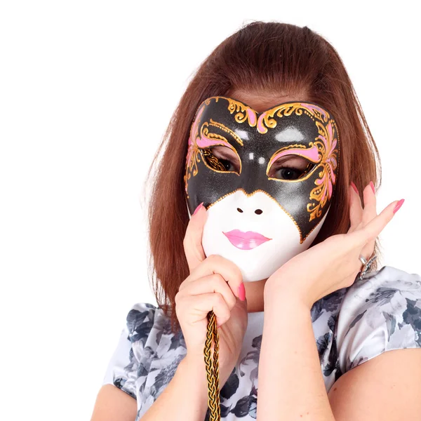 Girl in theatrical mask — Stock Photo, Image