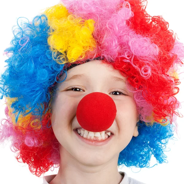 Carino piccolo clown ragazzo — Foto Stock