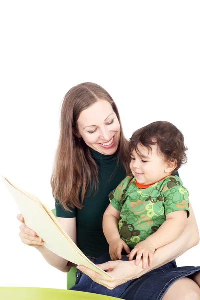 Mother teaching her little child — Stock Photo, Image