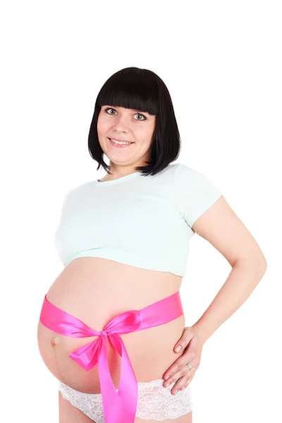 Pregnant woman expecting girl — Stock Photo, Image