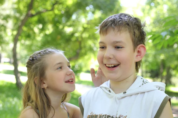 Little children playing outdoors — Stock Photo, Image