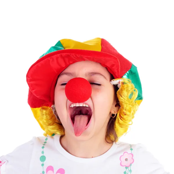 Child playing a role of clown — Stock Photo, Image