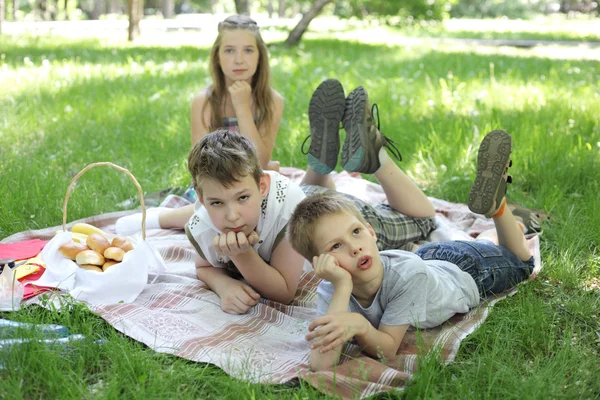 Діти літній пікнік — стокове фото