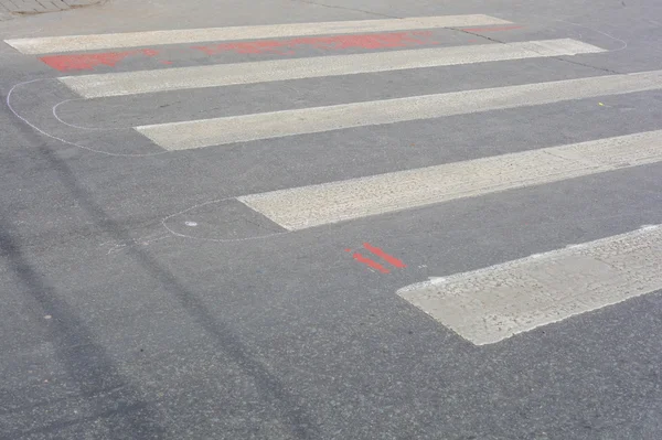 Pedestrian crossing decorated with snake — Stock fotografie