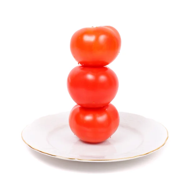 Tomates sur l'assiette — Photo