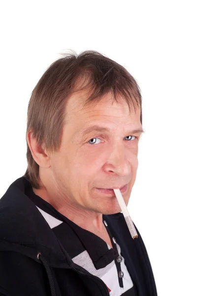 Adult man with a cigarette — Stock Photo, Image