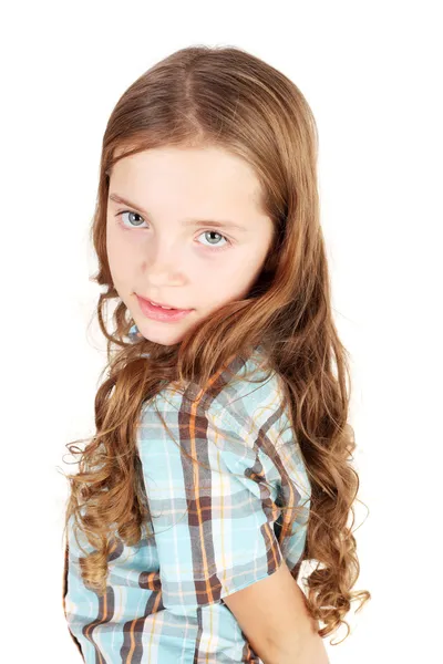 Menina posando como um modelo de moda — Fotografia de Stock