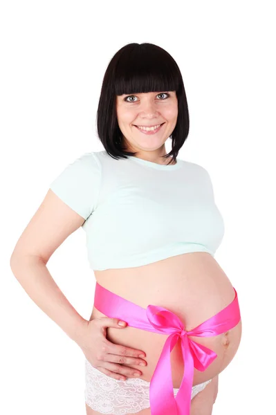 Pregnant woman expecting girl Stock Photo