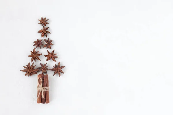 New year tree created of different spices — Stock Photo, Image