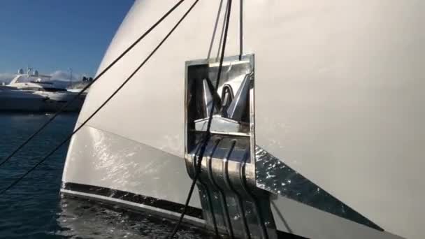 Anker Van Een Witte Boot Middellandse Zee — Stockvideo