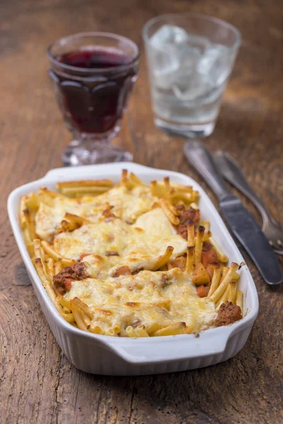 Macarrão Italiano Assado Com Queijo — Fotografia de Stock