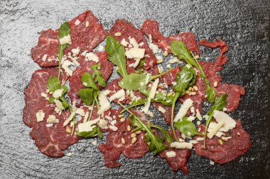 İtalya carpaccio 'sunun genel görünümü 