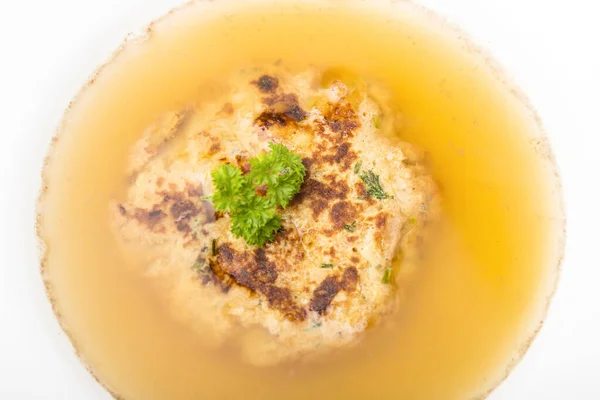 Austrian Cheese Dumpling Broth — Stock Photo, Image