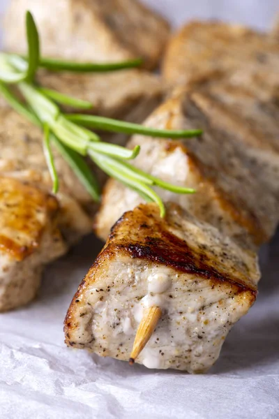 Griekse Souvlaki Donker Hout — Stockfoto