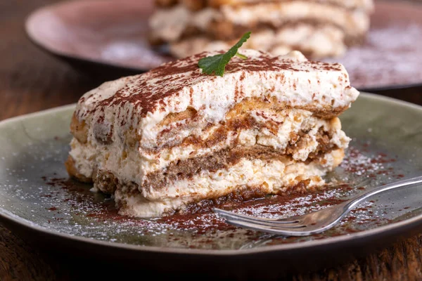 Italský Tiramisu Talíři — Stock fotografie