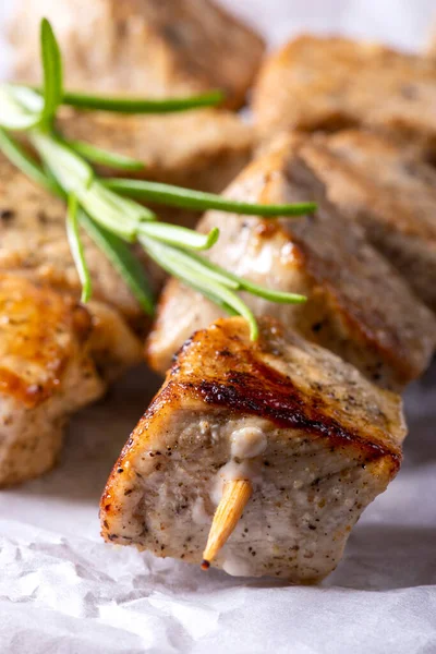 Yunan Souvlaki 'si Koyu Ahşap