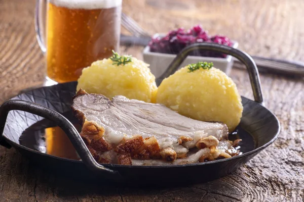 Bavarian Roasted Pork Dumplings — Stock Photo, Image