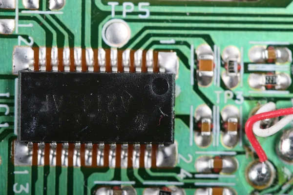 Pcb with ic chip — Stock Photo, Image