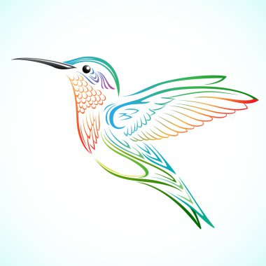 Colorful Hummingbird clipart