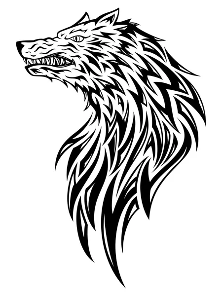 Tatuagem cabeça de lobo —  Vetores de Stock