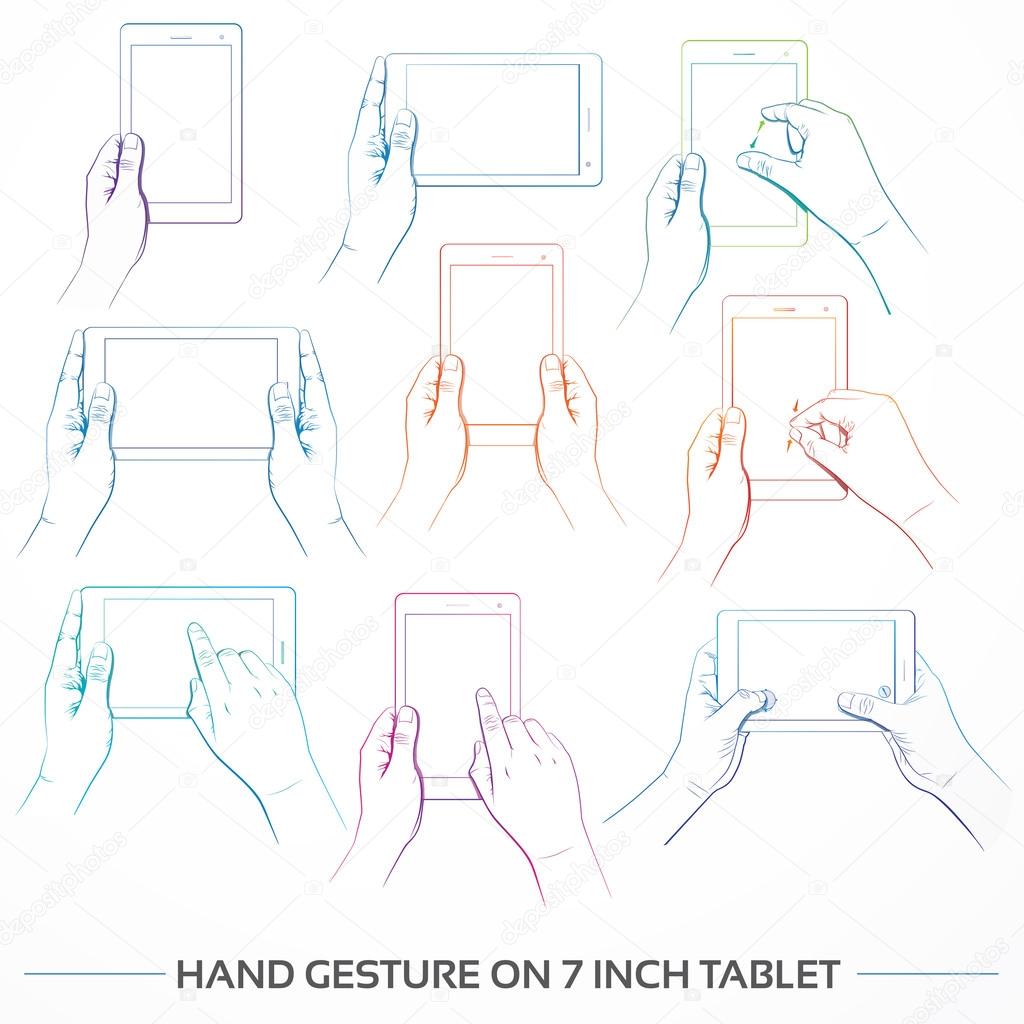Hand Gesture on 7 inch Tablet