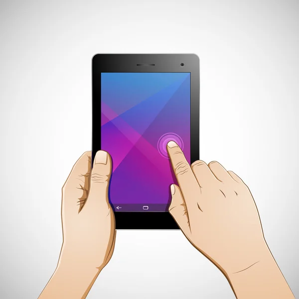 Toque de mão 7 polegadas Tablet —  Vetores de Stock