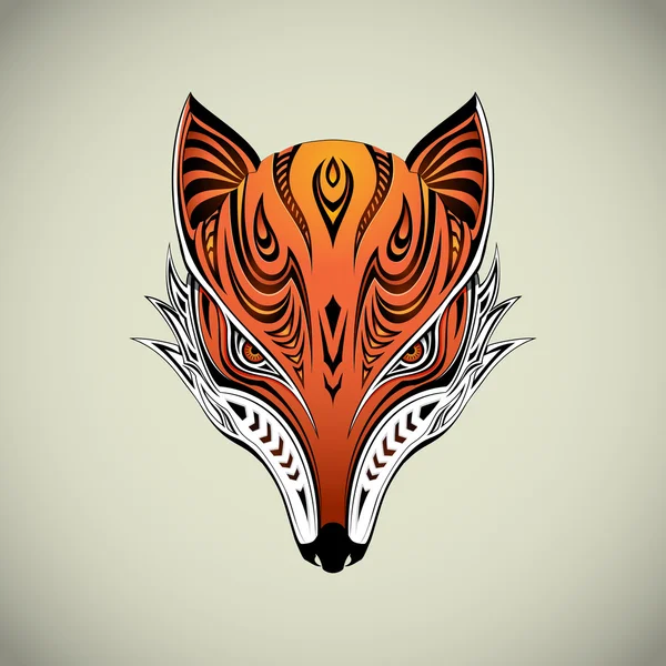 Tribal fox huvud — Stock vektor