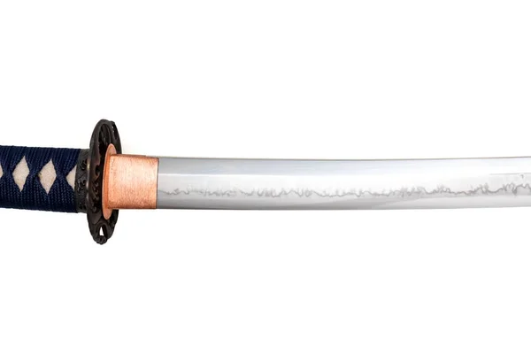 Habaki Colar Feito Cobre Polido Está Base Uma Lâmina Espada — Fotografia de Stock