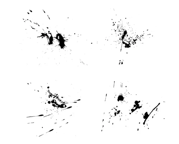 Jeu de taches noires, illustration vectorielle — Image vectorielle