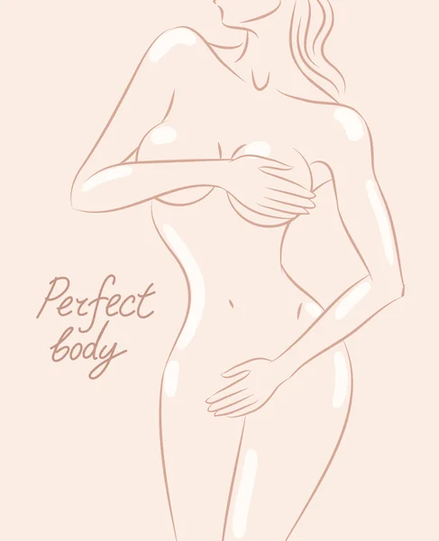 Cuerpo femenino perfecto — Vector de stock