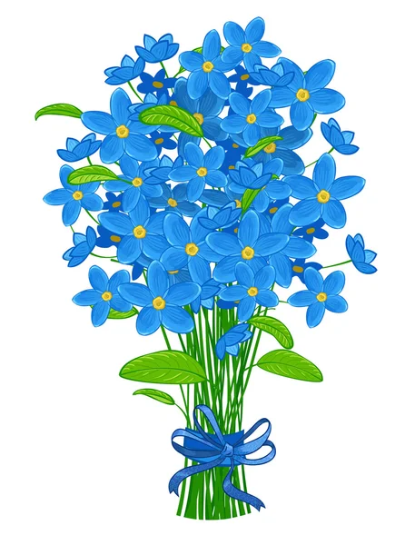 Ramo de flores de olvidarme-no — Vector de stock