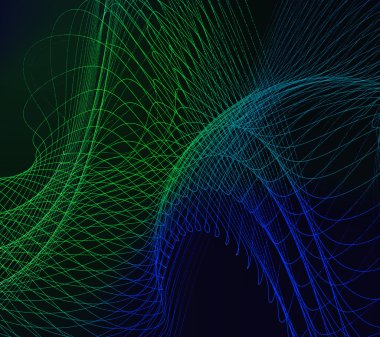 koyu zemin üzerine yeşil çizgiler