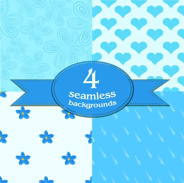 Cute seamless backgrounds — Stock Vector