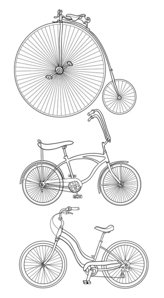 Ретро велосипеди — стоковий вектор