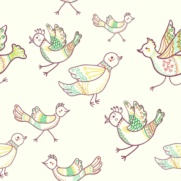 Oiseaux sans couture — Image vectorielle