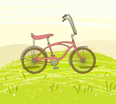 Vintage el çekilmiş Bisiklet