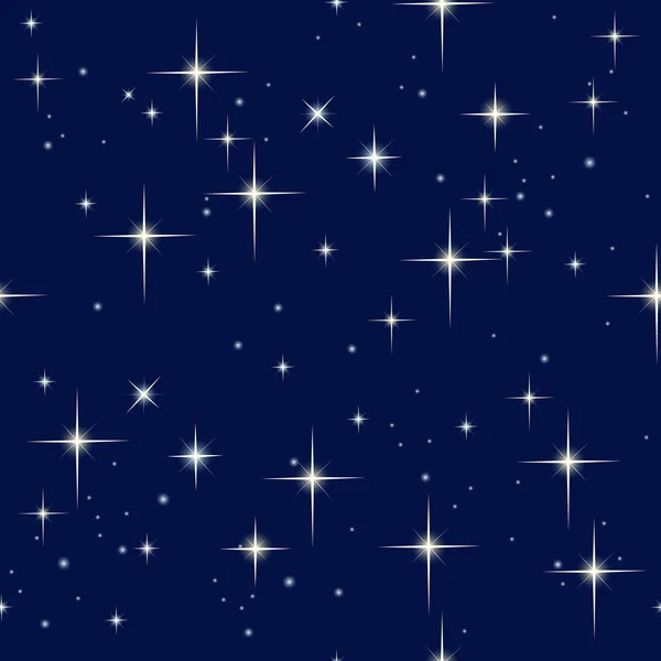 Cielo nocturno y estrellas — Vector de stock