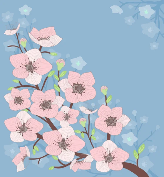 Árbol floreciente — Vector de stock