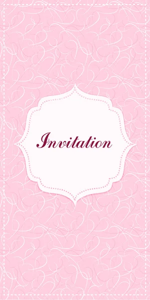 Pink Invitation Card — Stock Vector