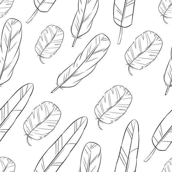 Seamless pattern with feather — Stock Vector