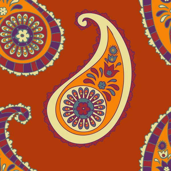 Paisley fondo sin costuras — Vector de stock