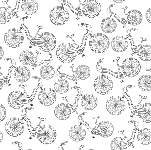 Bicycles, seamless pattern — Stock Vector
