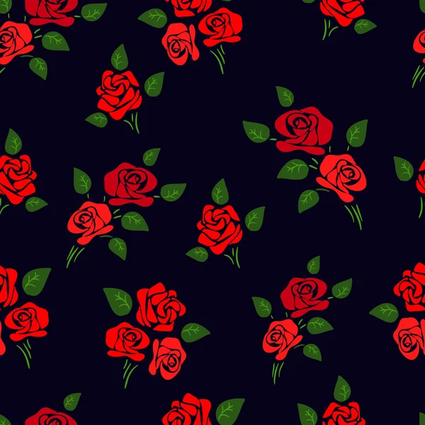 Fondo retro sin costuras con rosas — Archivo Imágenes Vectoriales