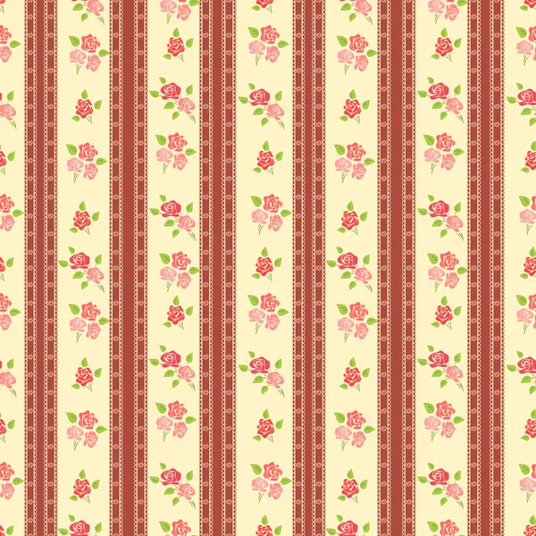 Fundo retro sem costura com rosas — Vetor de Stock