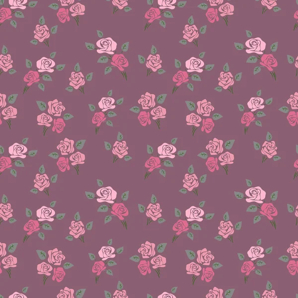 Fondo retro sin costuras con rosas — Vector de stock