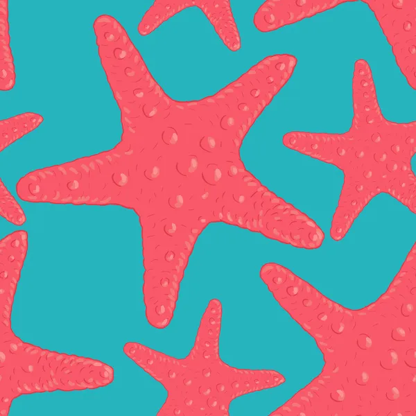 Fond sans couture avec étoile de mer — Image vectorielle