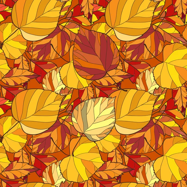 Fond vectoriel sans couture avec feuilles d'automne — Image vectorielle