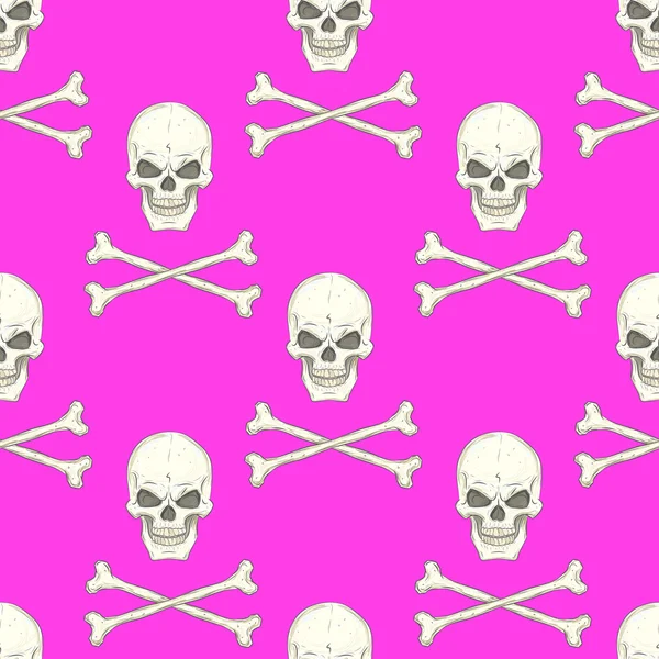 Seamless pattern with skulls — Stock Vector