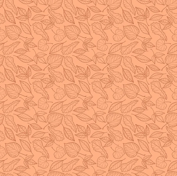 Fondo sin costuras con hojas de otoño — Vector de stock