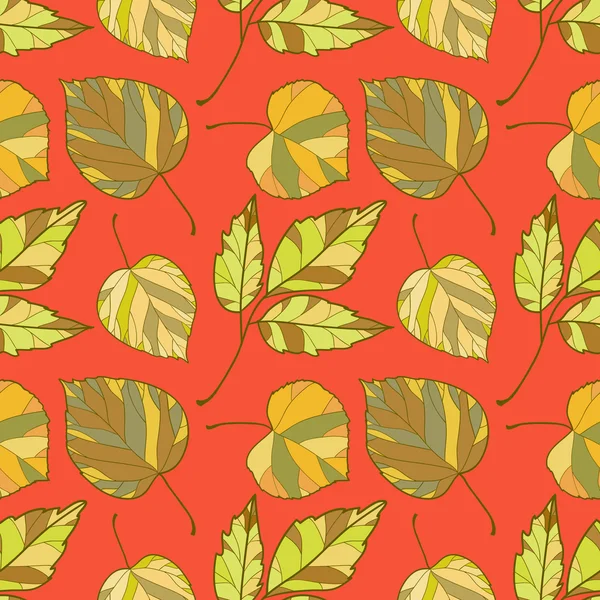 Seamless background with autumn leaves — Stock Vector